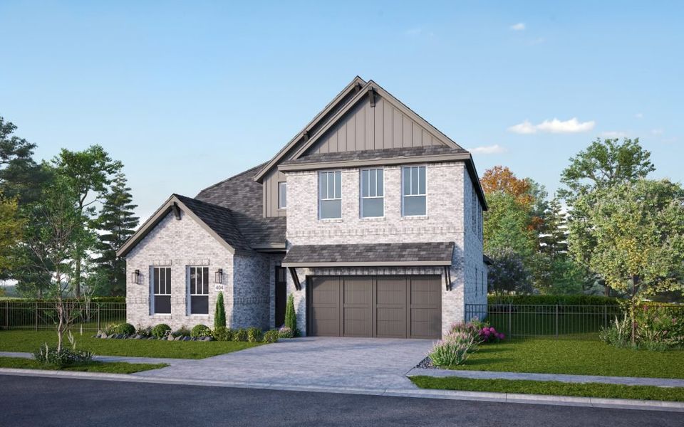 Representative exterior photo of a completed home built from the The Barbados by Stonefield Homes in The Highlands, Rockwall, TX (Image 27).