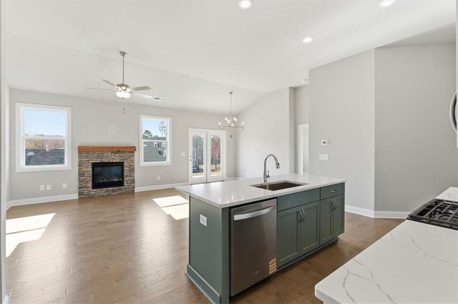Furnished interior view inside a new home in Lakeside at Great Sky, Canton (Image 10).