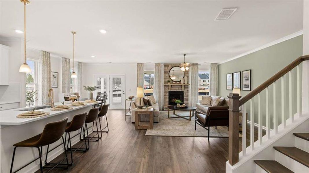 Furnished interior view inside a new home in Heritage Pointe, Senoia (Image 18). Furnished interior view inside a new home in Heritage Pointe, Senoia (Image 18).