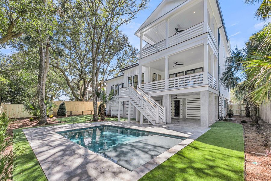 Exterior details and patio area of a home in , Isle Of Palms (Image 3).