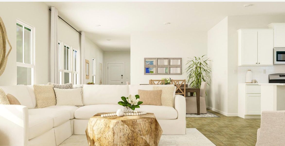 Furnished interior view inside a new home in Horizons at Carnes Crossroads | 55+: Cottage Collection, Summerville (Image 4).