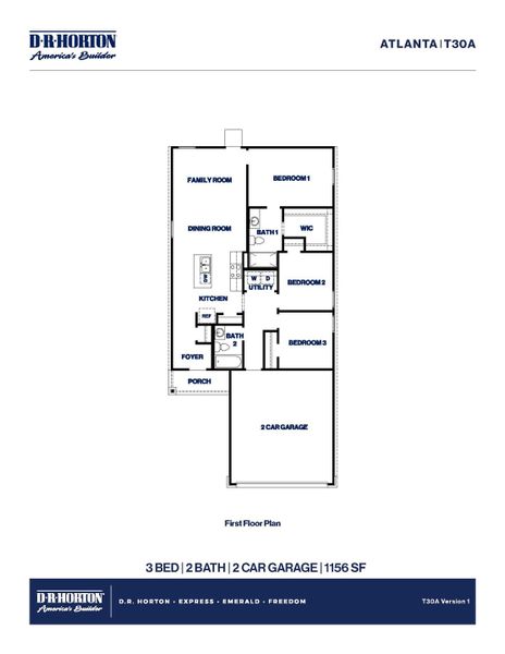 2D floor plan layout for the Atlanta by D.R. Horton in Silverthorne, Conroe, TX (Image 3). 2D floor plan layout for the Atlanta by D.R. Horton in Silverthorne, Conroe, TX (Image 3).