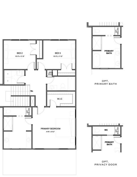 2D floor plan layout for the The Wake by New Leaf Builders in The Piedmont Collection at Midtown Nexton, Summerville, SC (Image 4).
