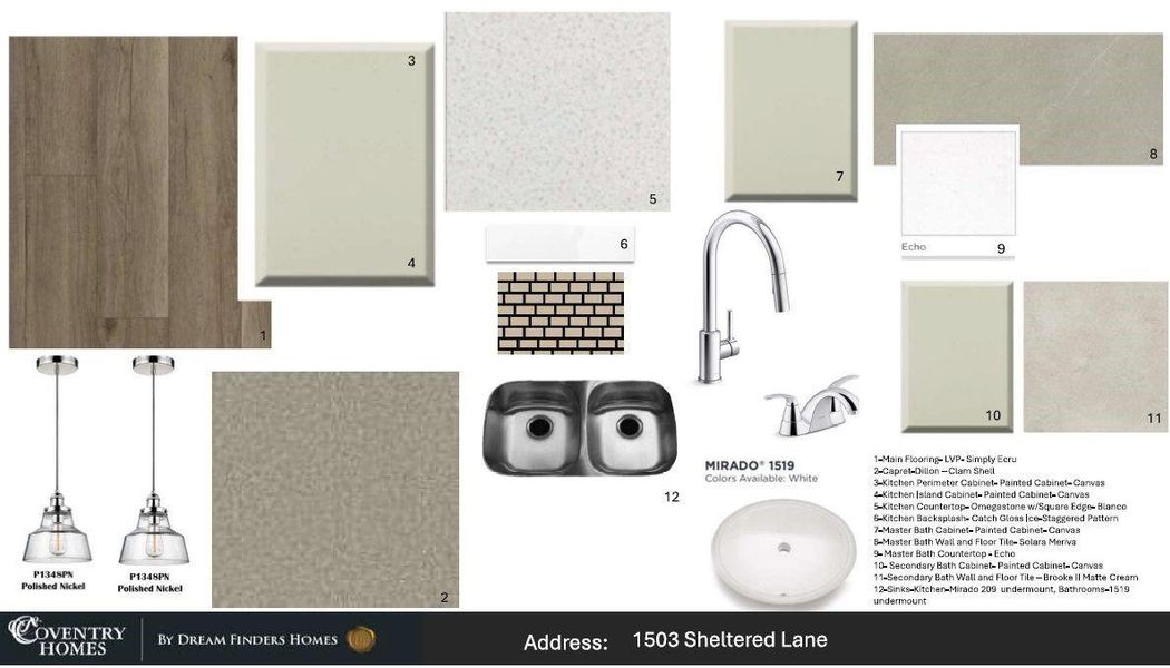 Sample of building materials used in homes in Escondido, Magnolia (Image 3). Sample of building materials used in homes in Escondido, Magnolia (Image 3).