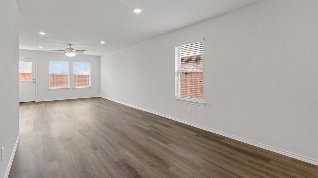 Representative unfurnished interior of a home built from the 1582 Shelby (Enclave Plan) by D.R. Horton in Elevon, Lavon (Image 9). Representative unfurnished interior of a home built from the 1582 Shelby (Enclave Plan) by D.R. Horton in Elevon, Lavon (Image 9).