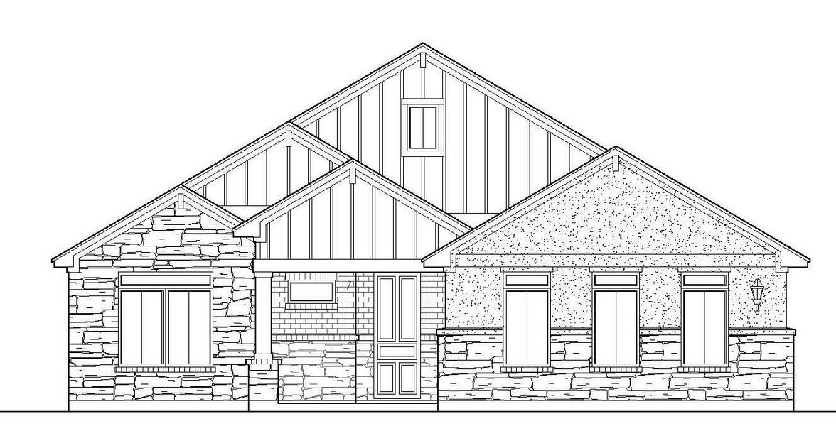 Front exterior of a new home in Double Eagle Ranch, Cedar Creek, TX, highlighting curb appeal (Image 2). Front exterior of a new home in Double Eagle Ranch, Cedar Creek, TX, highlighting curb appeal (Image 2).