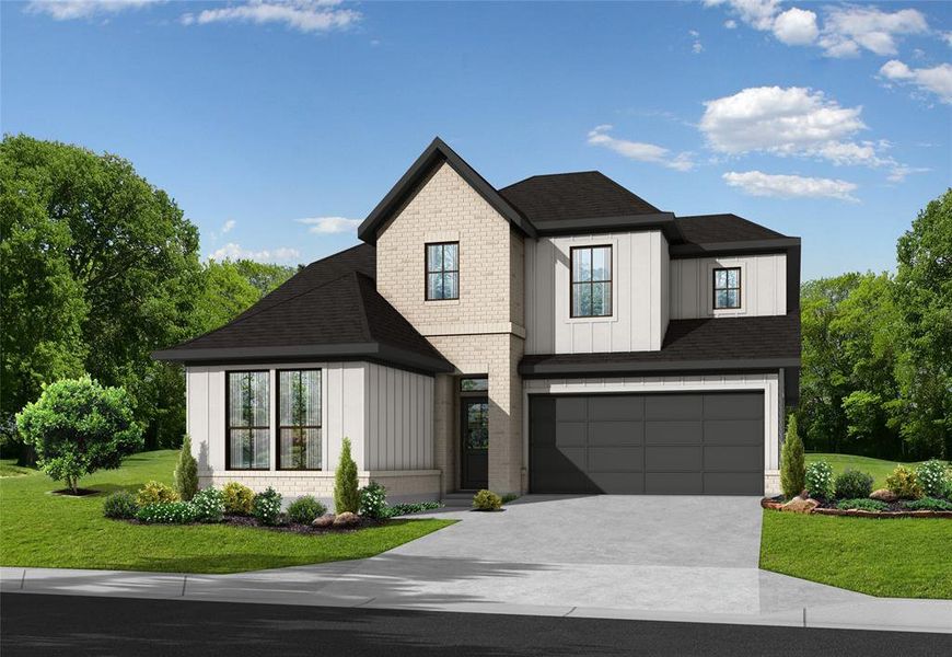 *RENDERING* Front Elevation - Beautiful Painted Brick & Stucco Exterior