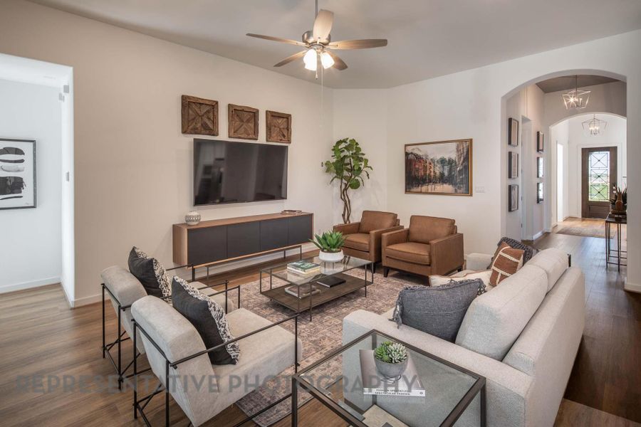 Furnished interior view inside a new home in 6 Creeks at Waterridge, Kyle (Image 4).