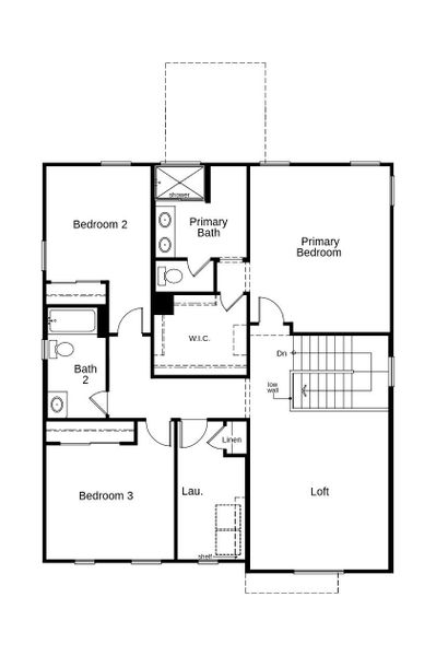 2D floor plan layout of this home in Bella Camino Traditions, San Tan Valley, AZ (Image 3).