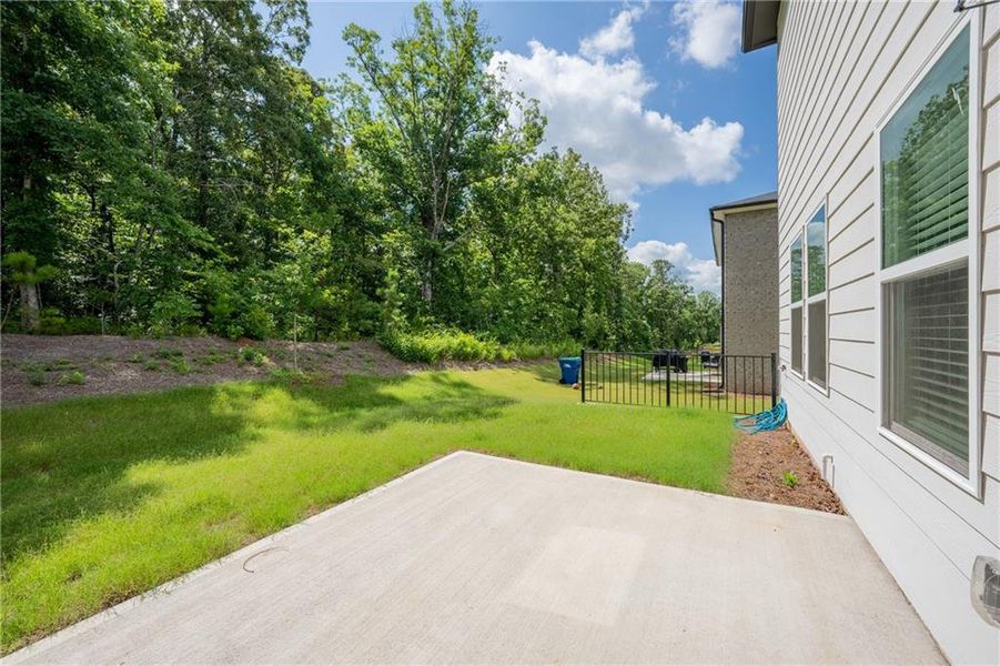 Exterior details and patio area of a home in Creekside at Oxford Park, Fairburn (Image 21).