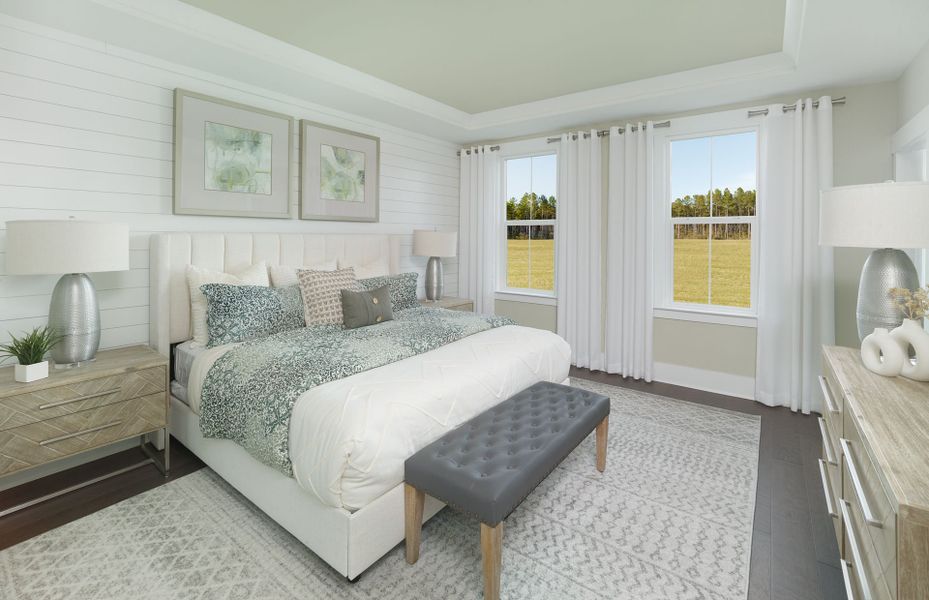 Owner's bedroom with tray ceiling Owner's bedroom with tray ceiling