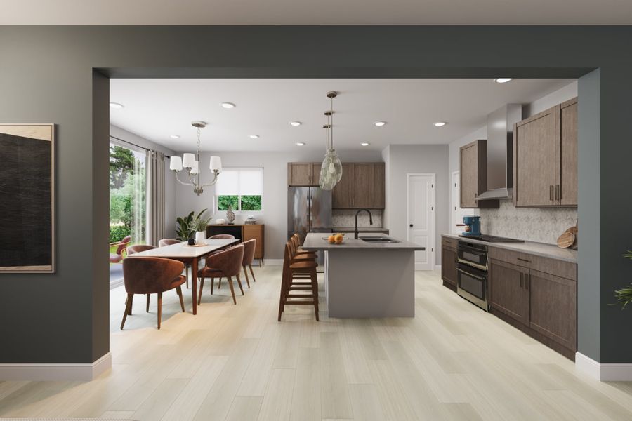Furnished interior view inside a new home in Trailstone, Arvada (Image 7).