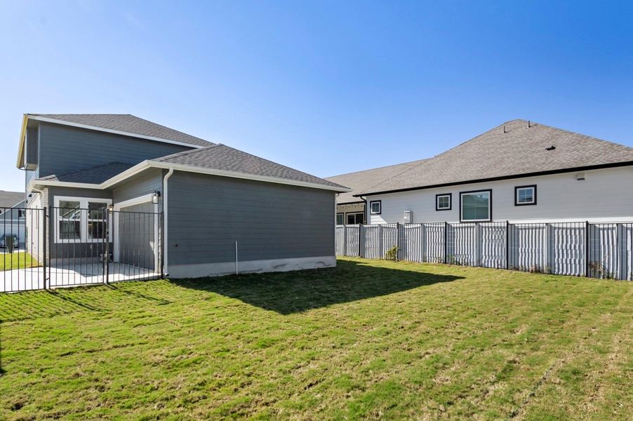 Exterior details and patio area of a home in Easton Park, Austin (Image 25). Exterior details and patio area of a home in Easton Park, Austin (Image 25).