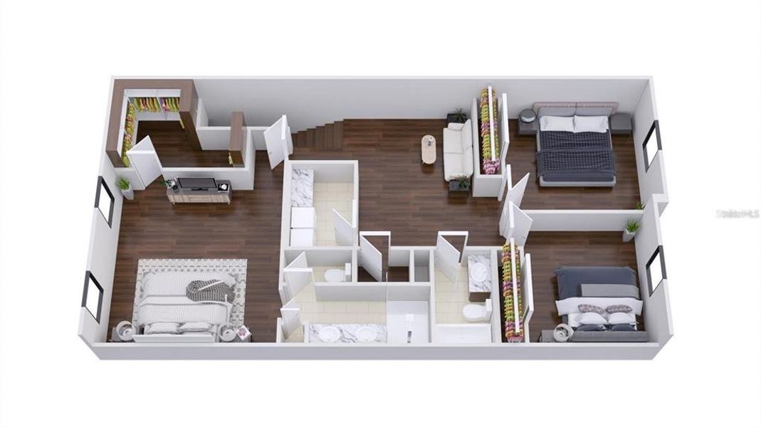 Sample Estero 3-D Floor Plan of 2nd Floor