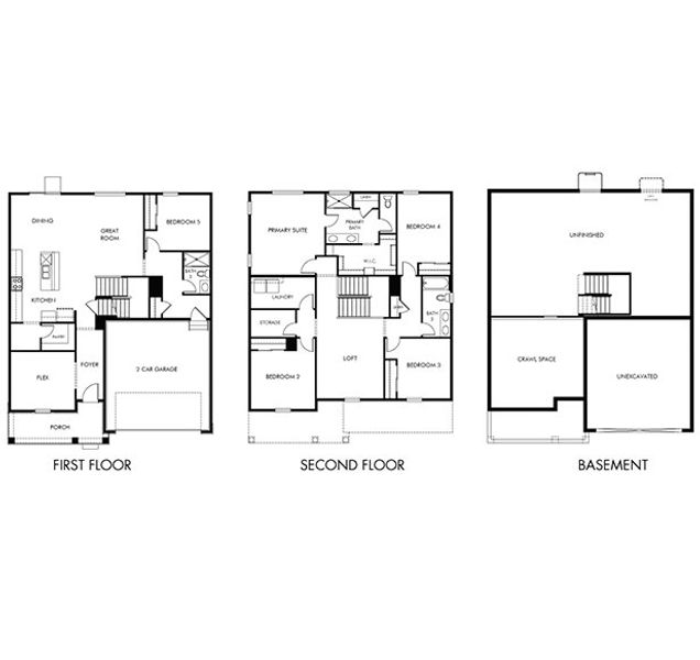 2D floor plan layout for the The Sylvan by Meritage Homes in Poudre Heights: The Lakes Collection, Windsor, CO (Image 3).