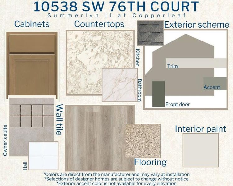 Summerlyn II - Colors for This Home