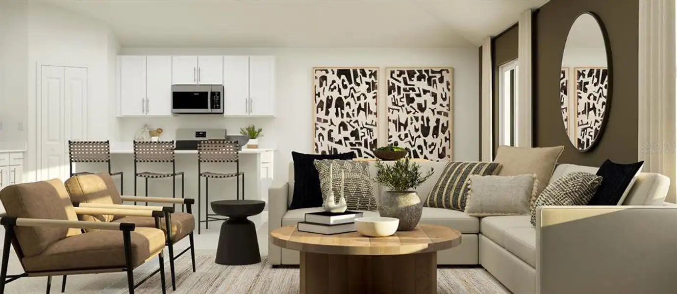 Furnished interior view inside a new home in Wynnstone, Davenport (Image 4). Furnished interior view inside a new home in Wynnstone, Davenport (Image 4).