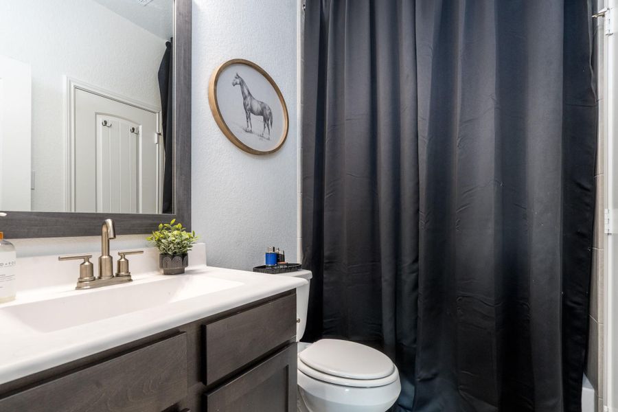 Full bath off of secondary guest retreat