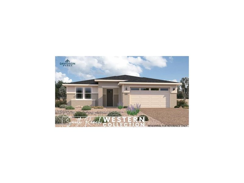 Exterior rendering of this home design in South Ranch Western Collection, Prescott, AZ (Image 3).