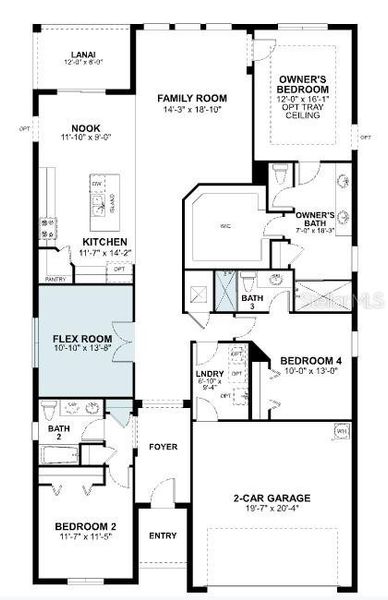 2D floor plan layout of this home in Bay Lake Farms, St. Cloud, FL (Image 4).