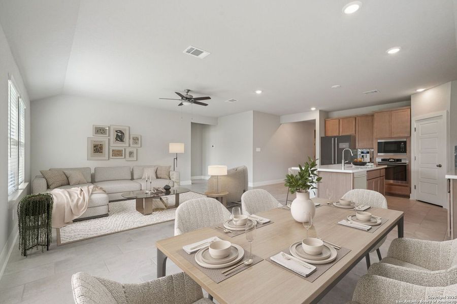 Furnished interior view inside a new home in Estancia Ranch - Classic Series, San Antonio (Image 6).