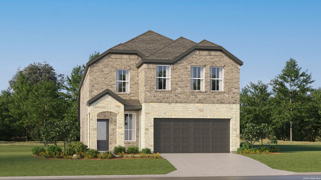 Front exterior of a new home in Grace Valley, Marion, TX, highlighting curb appeal (Image 23).