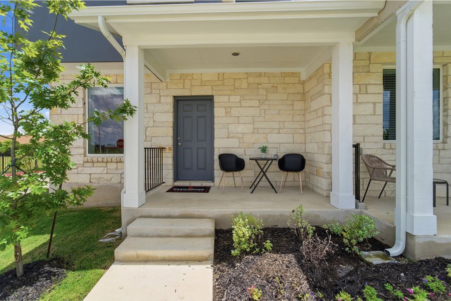 Representative exterior details of a home built from the Kahn by CastleRock Communities in Municipal Drive Townhomes, Leander (Image 3).