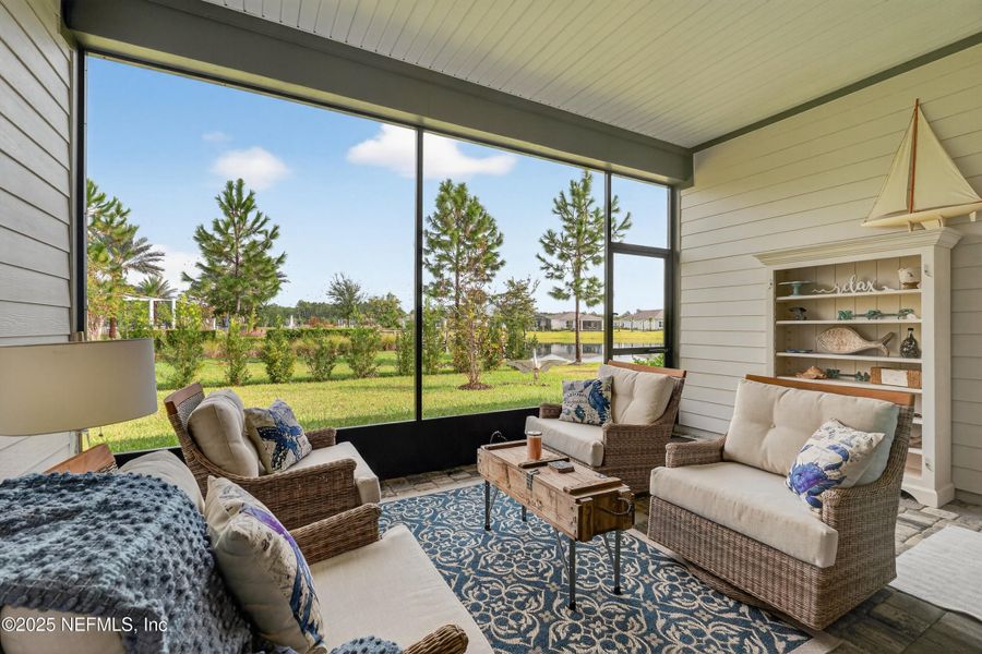 Exterior details and patio area of a home in RiverTown - WaterSong, St. Johns (Image 21).