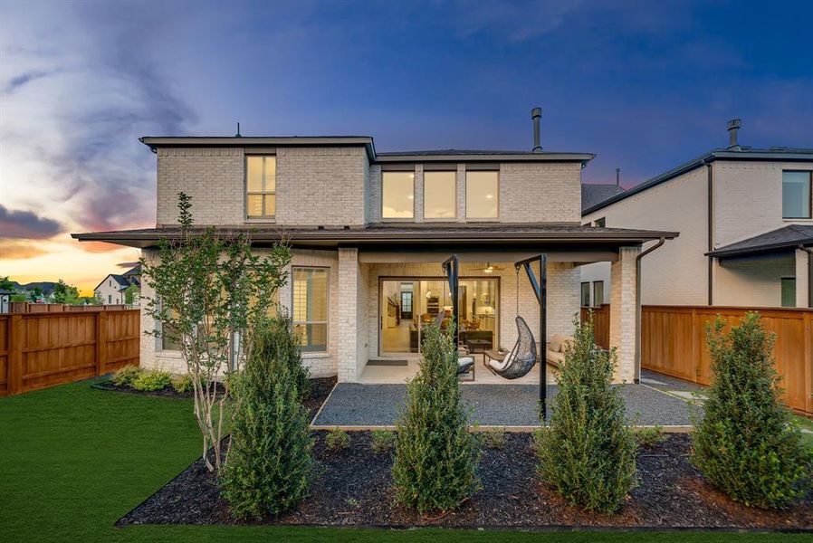 Exterior details and patio area of a home in Fields 50', Frisco (Image 19).