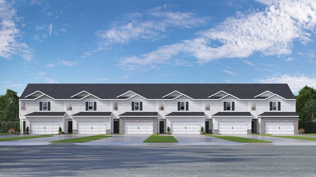 Representative exterior photo of a completed home built from the Tatum by D.R. Horton in Highland Hills Townhomes, Graniteville, SC (Image 5).