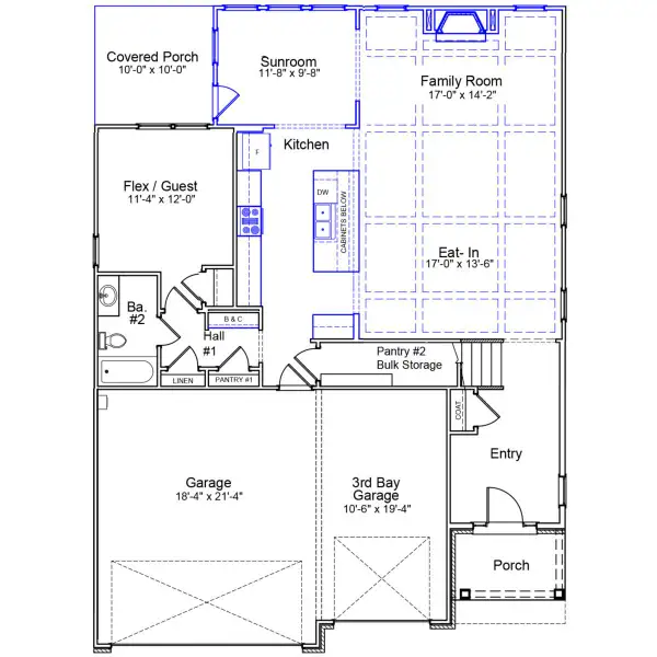 2D floor plan layout of this home in Hendrix Farms, Lexington, SC (Image 3).