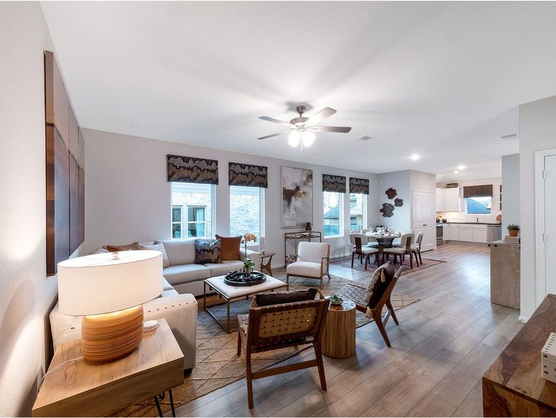 Representative furnished interior of a home built from the Pecan by CastleRock Communities in Chasin Heights, Converse (Image 4). Representative furnished interior of a home built from the Pecan by CastleRock Communities in Chasin Heights, Converse (Image 4).