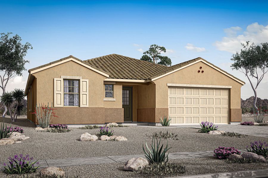 Representative exterior photo of a completed home built from the Harbor by Mattamy Homes in Miravida, Surprise, AZ (Image 22).