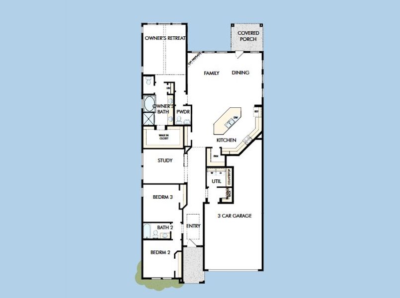 2D floor plan layout for the The Magnolia by David Weekley Homes in Two Step Farm 50', Montgomery, TX (Image 3).