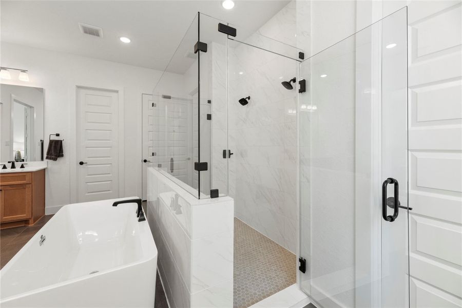 Furnished interior view inside a new home in Bridgeland, Cypress (Image 38).