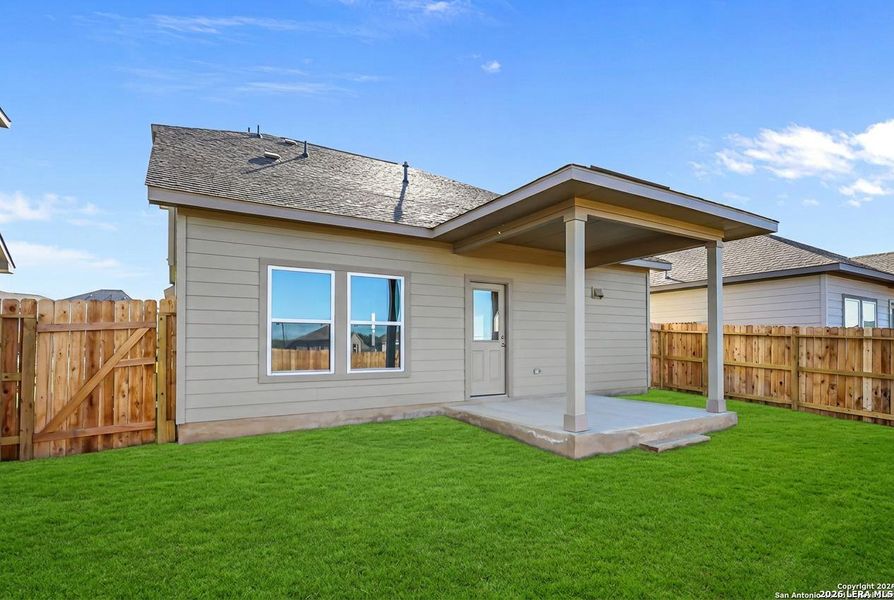 Exterior details and patio area of a home in Garden Grove, San Antonio (Image 23).