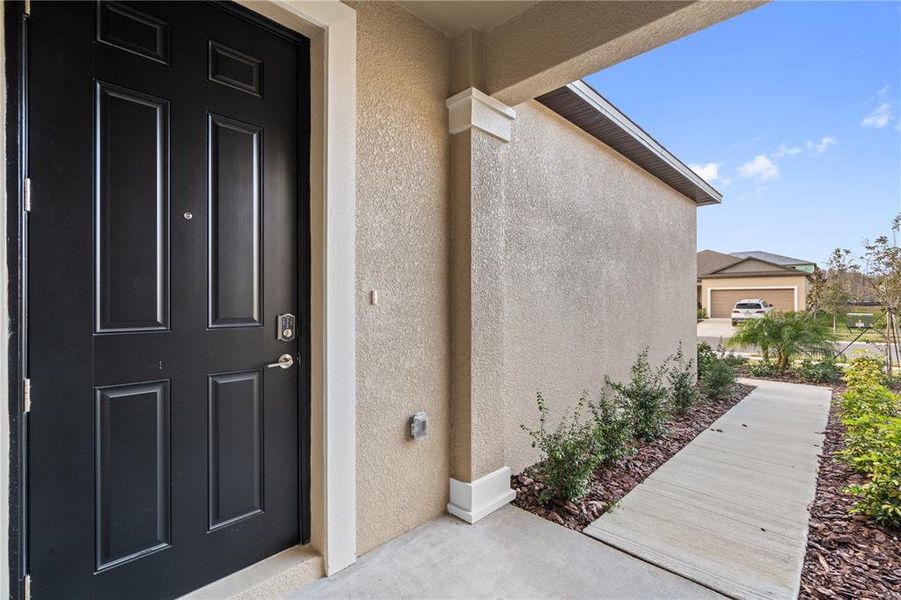 Exterior details and patio area of a home in Angeline, Land O' Lakes (Image 19).