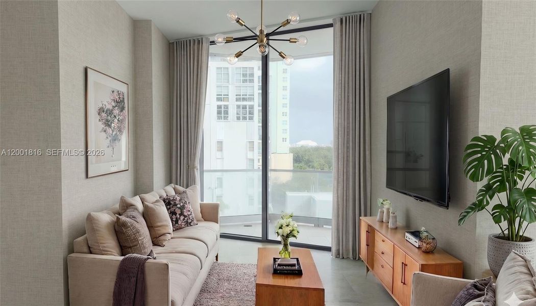 Furnished interior view inside a new home in , Miami (Image 9).