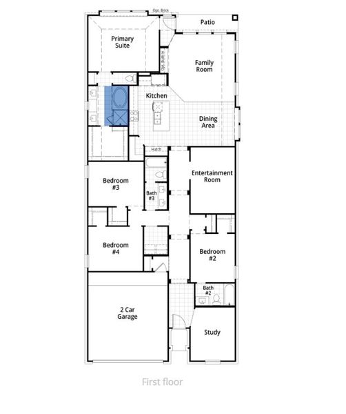 2D floor plan layout of this home in Sandbrock Ranch: 45ft. lots, Aubrey, TX (Image 2). 2D floor plan layout of this home in Sandbrock Ranch: 45ft. lots, Aubrey, TX (Image 2).