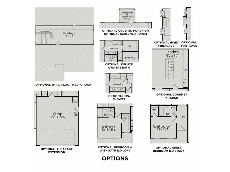 2D floor plan layout for the The Chestnut by Davidson Homes LLC in Wendell Ridge, Wendell, NC (Image 7).