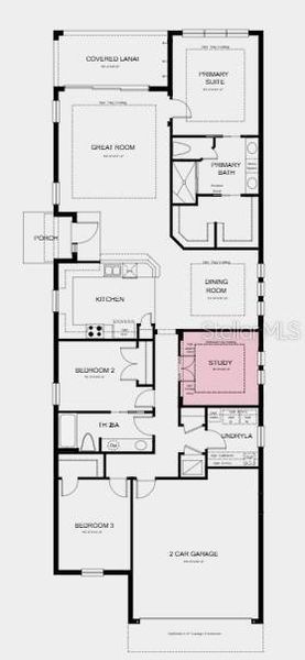 2D floor plan layout of this home in Esplanade at Wiregrass Ranch, Wesley Chapel, FL (Image 3).
