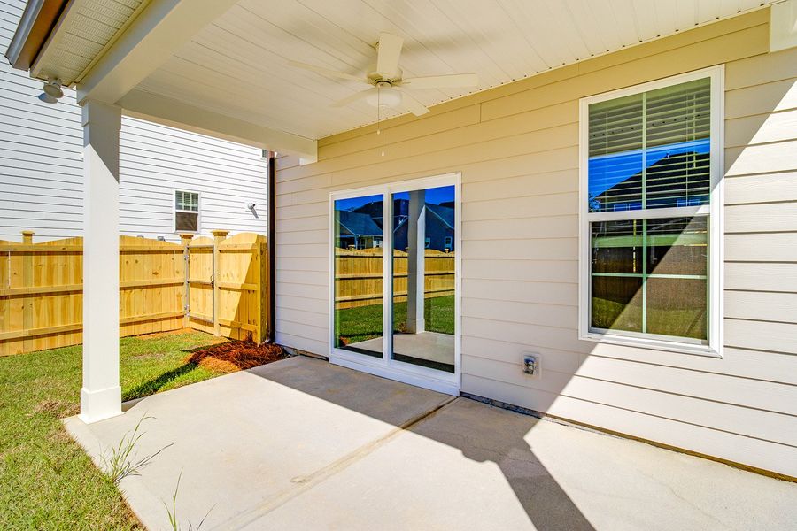 Exterior details and patio area of a home in Pebble Branch, Chapin (Image 3). Exterior details and patio area of a home in Pebble Branch, Chapin (Image 3).
