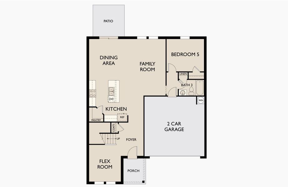 2D floor plan layout of this home in Cattleman's Crossing, Fort Worth, TX (Image 2).