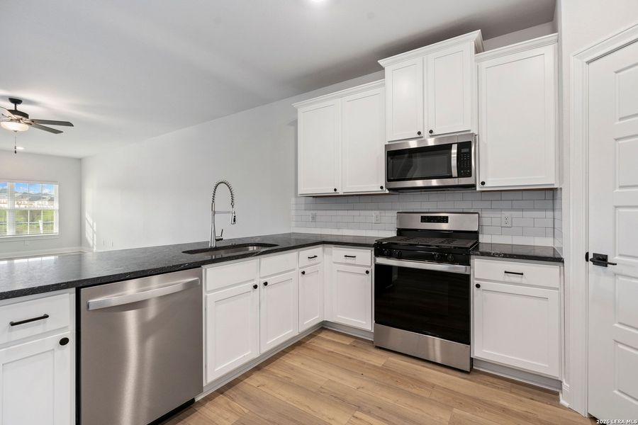 Furnished interior view inside a new home in Hightop Ridge, Converse (Image 3). Furnished interior view inside a new home in Hightop Ridge, Converse (Image 3).