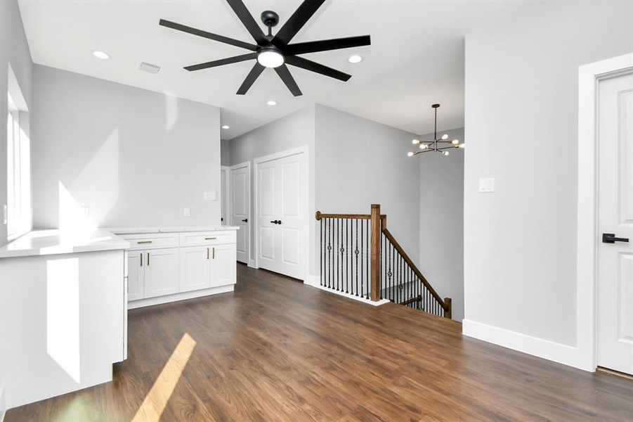 Built in desk with cabinetry