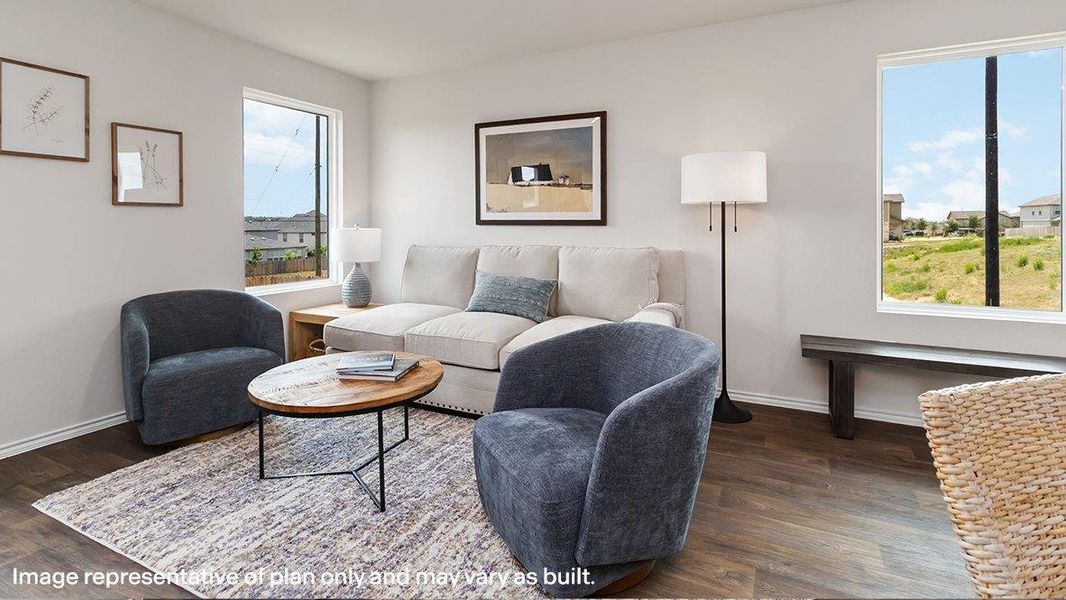 Furnished interior view inside a new home in The Villages at Schwertner Ranch, Jarrell (Image 4). Furnished interior view inside a new home in The Villages at Schwertner Ranch, Jarrell (Image 4).