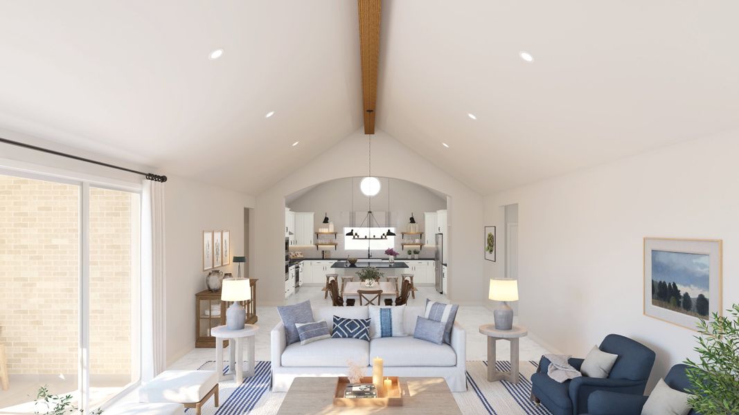 Vaulted ceiling in great room Vaulted ceiling in great room