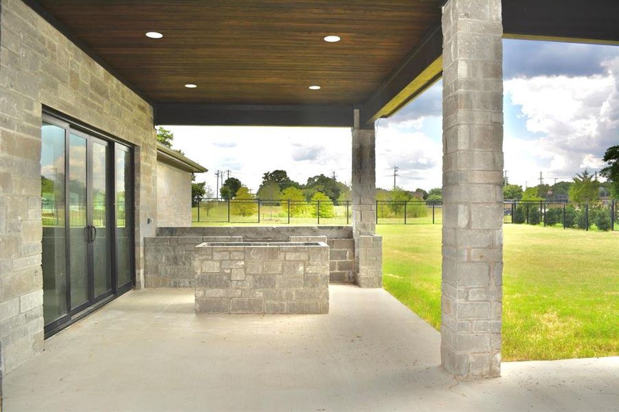 View of outdoor kitchen