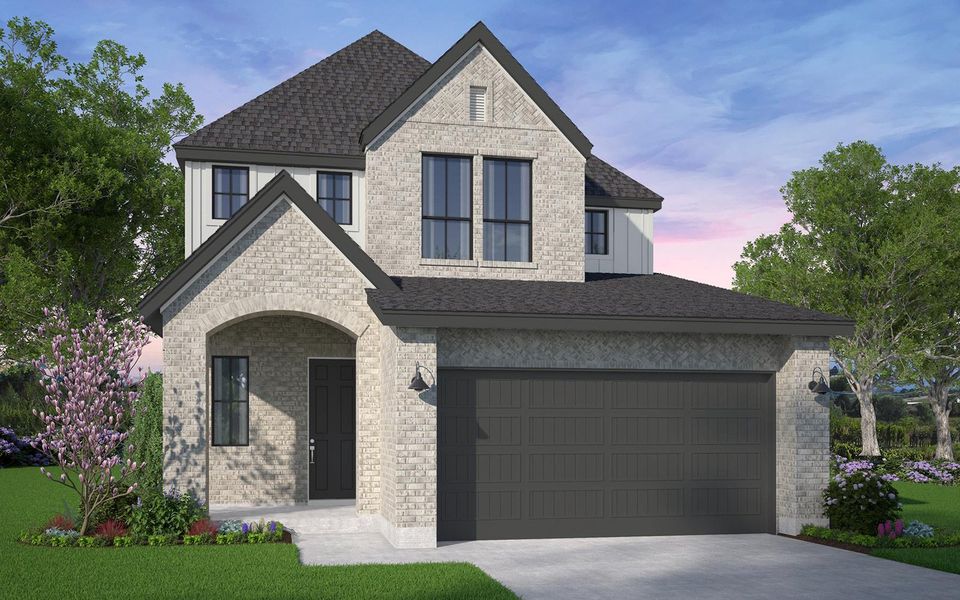 Representative exterior photo of a completed home built from the Hollins by Brookfield Residential in Midline, Webster, TX (Image 4).