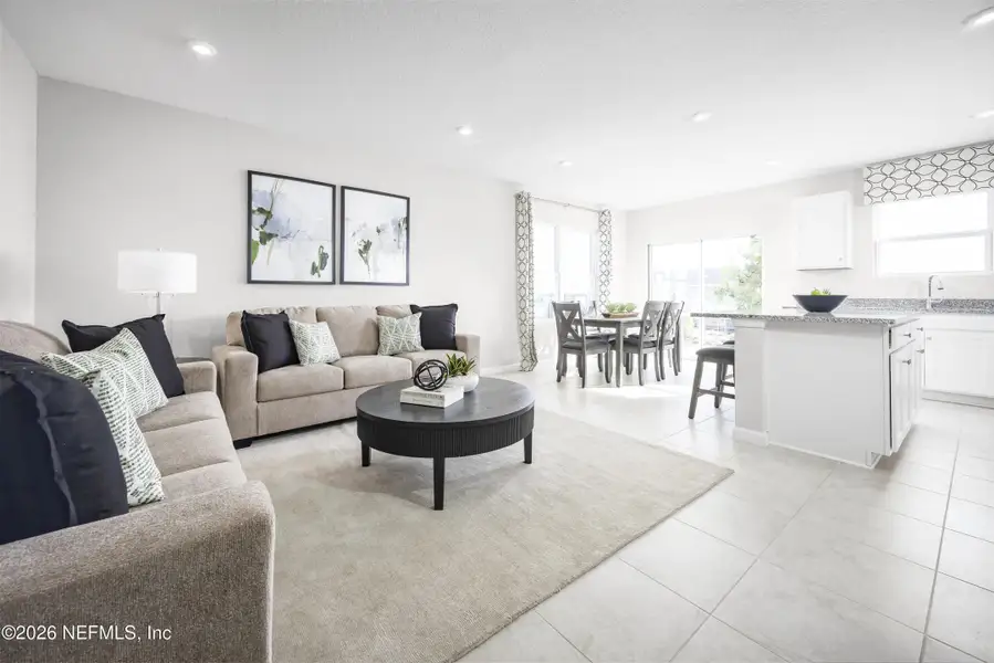 Furnished interior view inside a new home in Seminole Palms Townhomes, Palm Coast (Image 2).